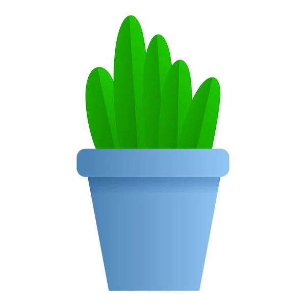 Office plant pot icon, cartoon style — Stock Vector