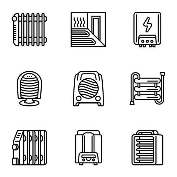 Home kachel icon set, omtrek stijl — Stockvector