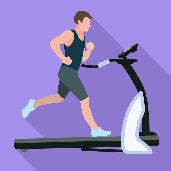 Sportsman icono de la cinta de correr, de estilo plano — Vector de stock