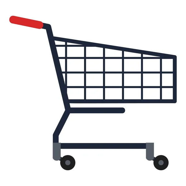 Empty shop cart icon, flat style — Stock Vector