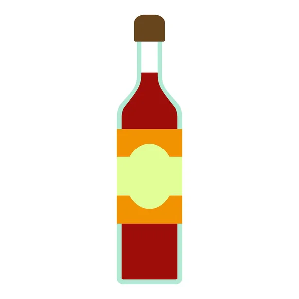 Icône bouteille de vin, style plat — Image vectorielle