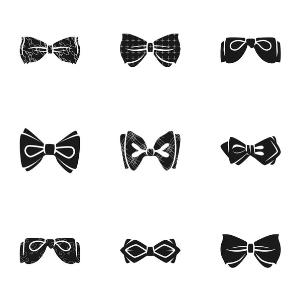 Clothing bow tie icon set, simple style — Stock Vector