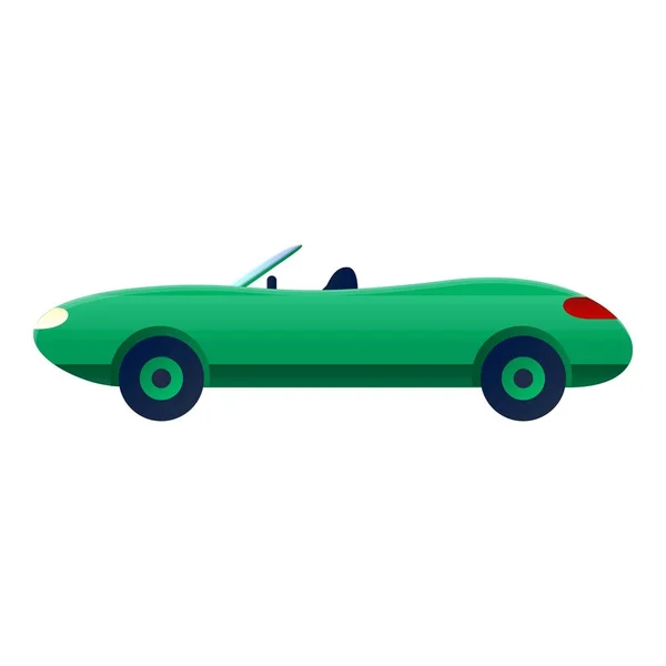 Πράσινο εικονίδιο Cabriolet, στυλ κινουμένων σχεδίων — Διανυσματικό Αρχείο