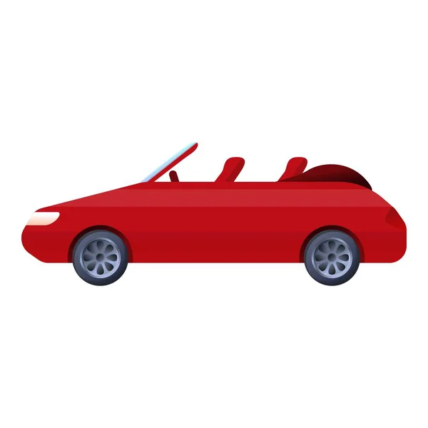Icône rouge cabriolet, style dessin animé — Image vectorielle