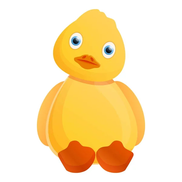 Cute yellow duck icon, cartoon style — Stock Vector