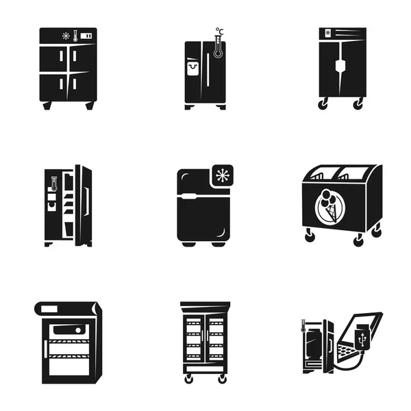 Home koelkast icon set, eenvoudige stijl — Stockvector