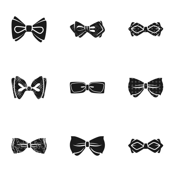 Ceremony bow tie icon set, simple style — Stock Vector