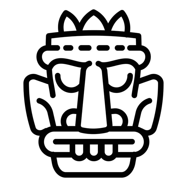 Icône d'idole hawaïenne, style contour — Image vectorielle