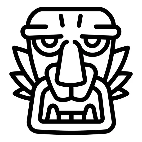 Icono de máscara ídolo, estilo de contorno — Vector de stock