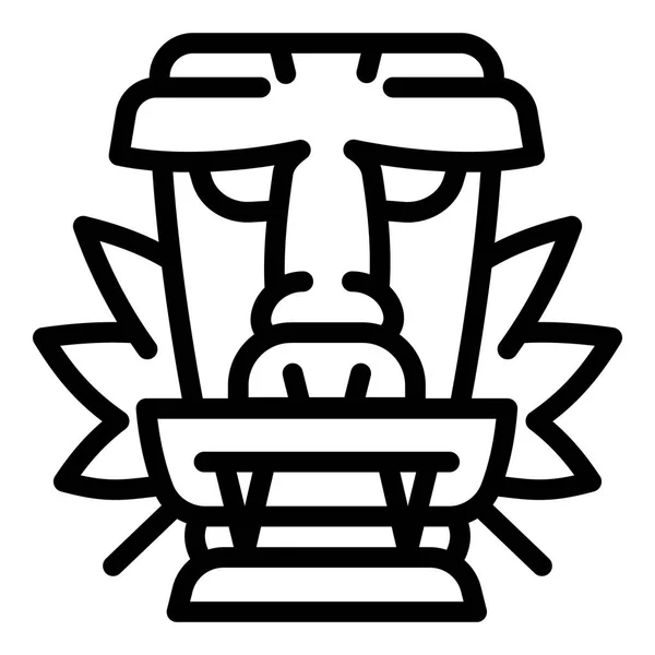 Icono de ídolo de madera nativa, estilo de contorno — Archivo Imágenes Vectoriales