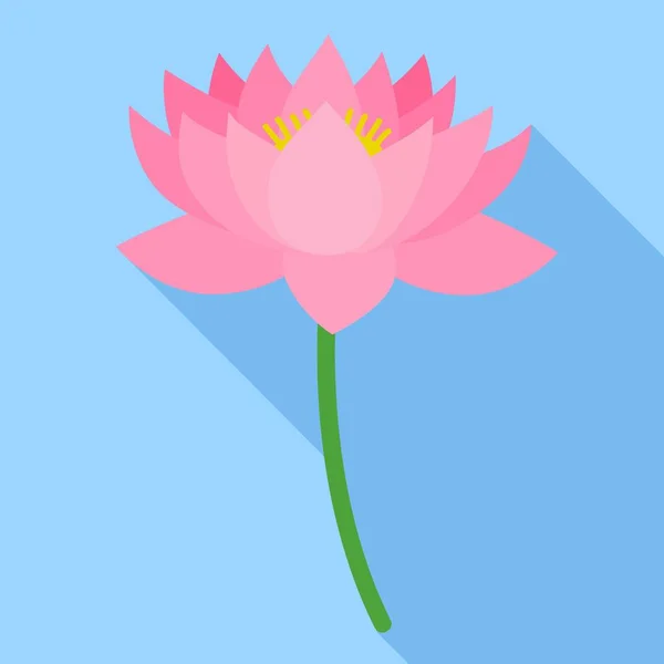 Икона цветов лотоса, плоский стиль — стоковый вектор