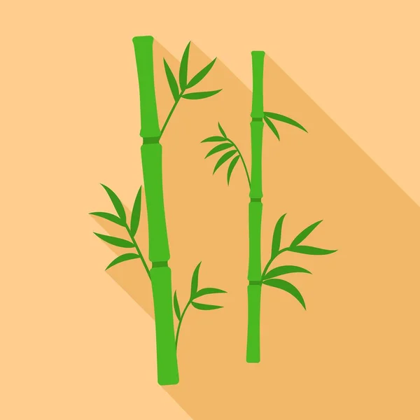 竹植物图标,扁平风格 — 图库矢量图片