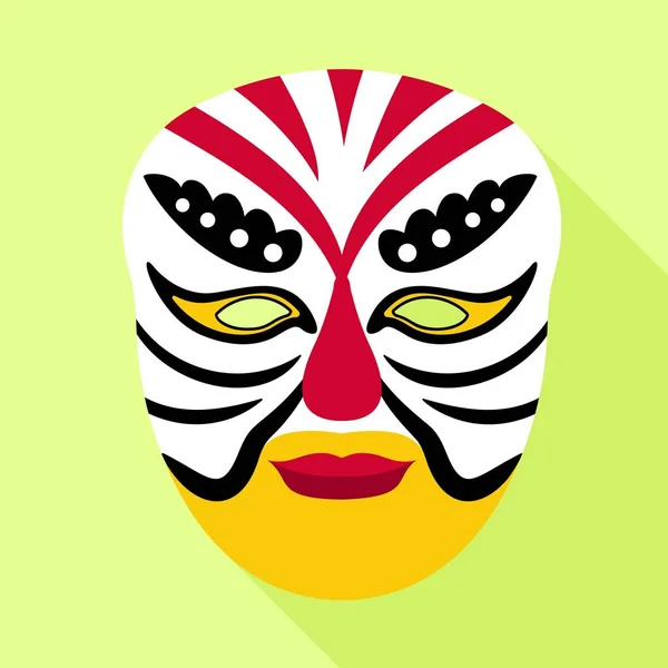 Carnaval icono máscara de Vietnam, estilo plano — Vector de stock