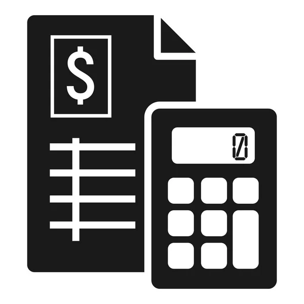 Geld rapport Calculator pictogram, eenvoudige stijl — Stockvector