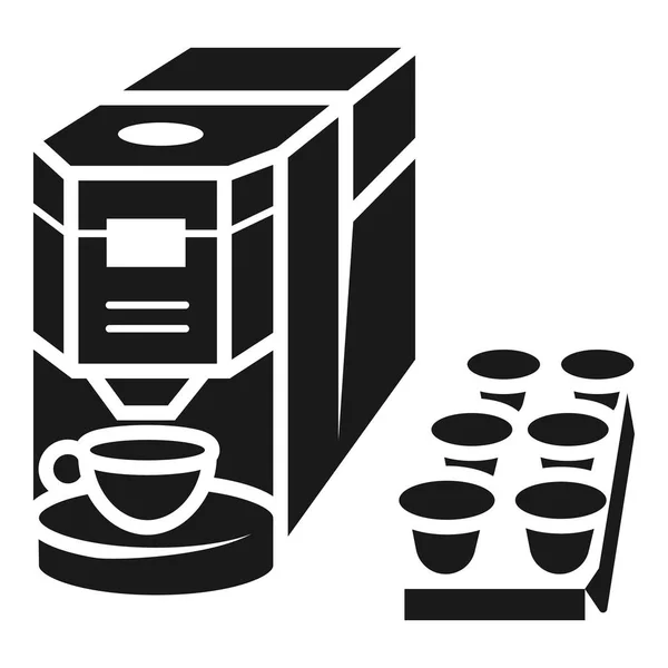 Εικονίδιο μηχανή καφέ με γάλα, απλό στυλ — Διανυσματικό Αρχείο