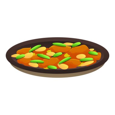 Thai bean food icon, cartoon style vector