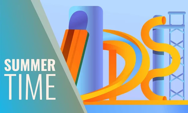 Banner concepto de hora de verano, estilo de dibujos animados — Vector de stock