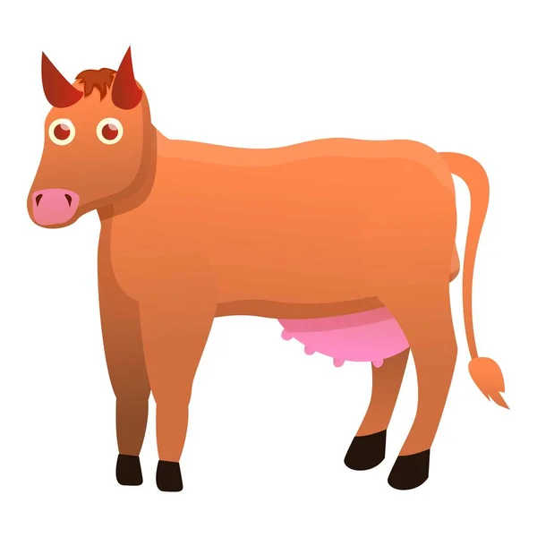 Icono de vaca, estilo de dibujos animados — Vector de stock
