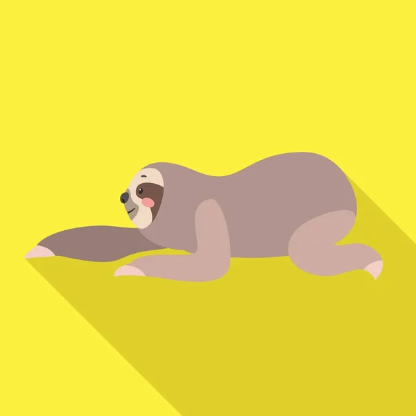 Icône Sloth move, style plat — Image vectorielle