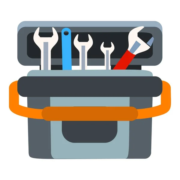 Key tool box icon, flat style — Stock Vector