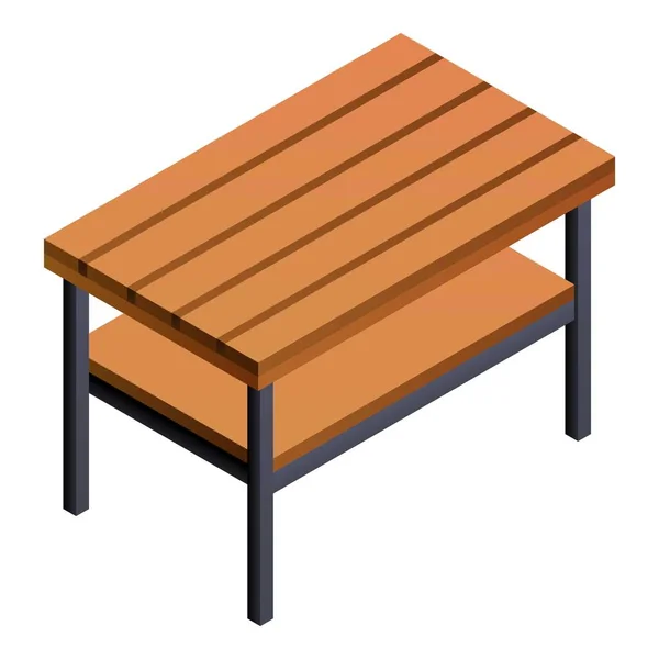 Asztalos fa asztal ikon, izometrikus stílus — Stock Vector