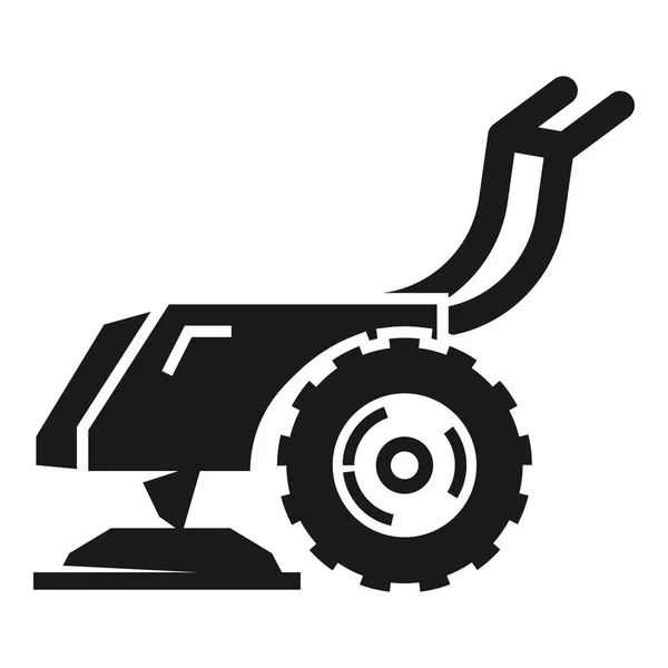 Walk-behind tractor icon, simple style — Stock Vector