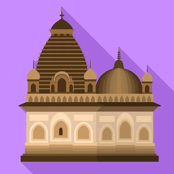 Hindu temple icon, flat style — Stock Vector