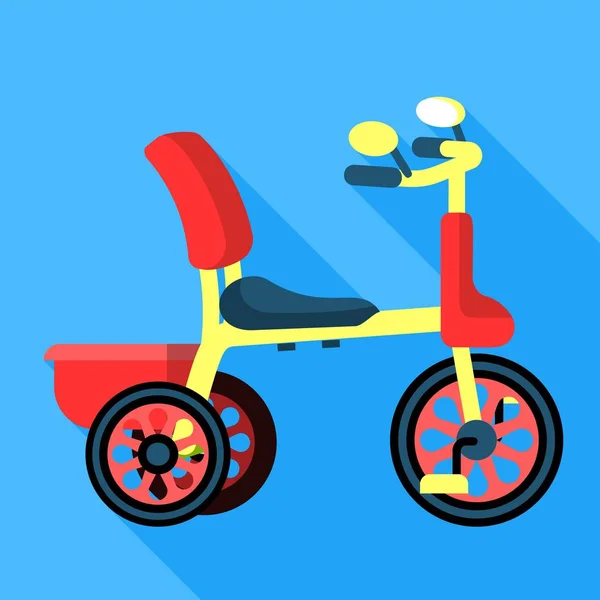 Icono de triciclo de pedal, estilo plano — Vector de stock