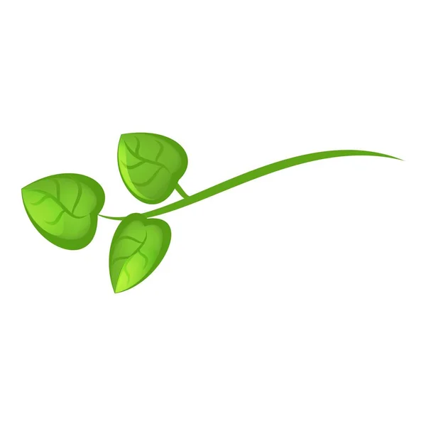 Camellia zöld ág ikon, rajzfilm stílusú — Stock Vector
