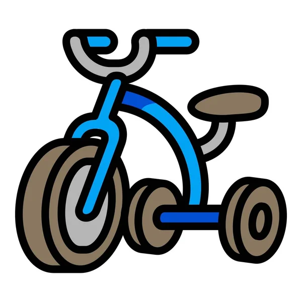 Blue tricycle icon, outline style — Stock Vector