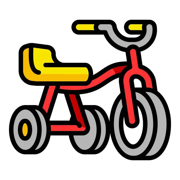Kinder-Dreirad-Ikone, Outline-Stil — Stockvektor