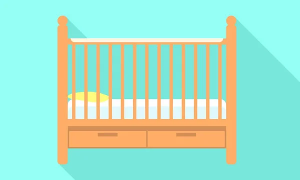 Іконка дитячого ліжечка, плоский стиль — стоковий вектор