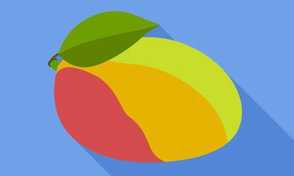 Mango-Frucht-Symbol, flacher Stil — Stockvektor