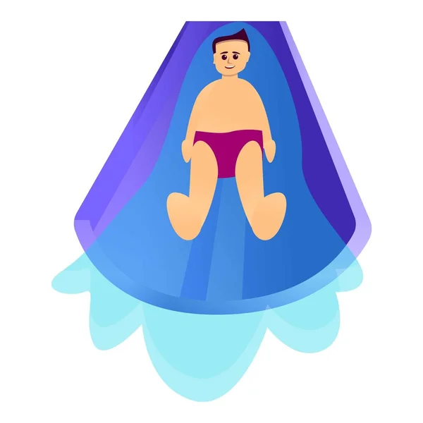 Icona dello scorrevole del parco acquatico di velocità, stile del fumetto — Vettoriale Stock