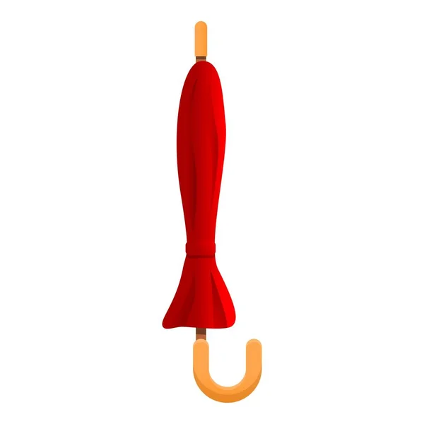 閉じた赤い傘のアイコン、漫画のスタイル — ストックベクタ