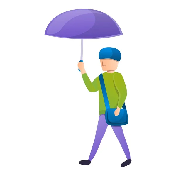 Violett färgglada paraply ikon, tecknad stil — Stock vektor
