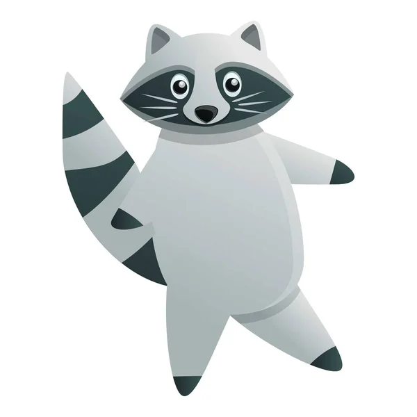 Dancing raccoon icon, cartoon style — Stock Vector