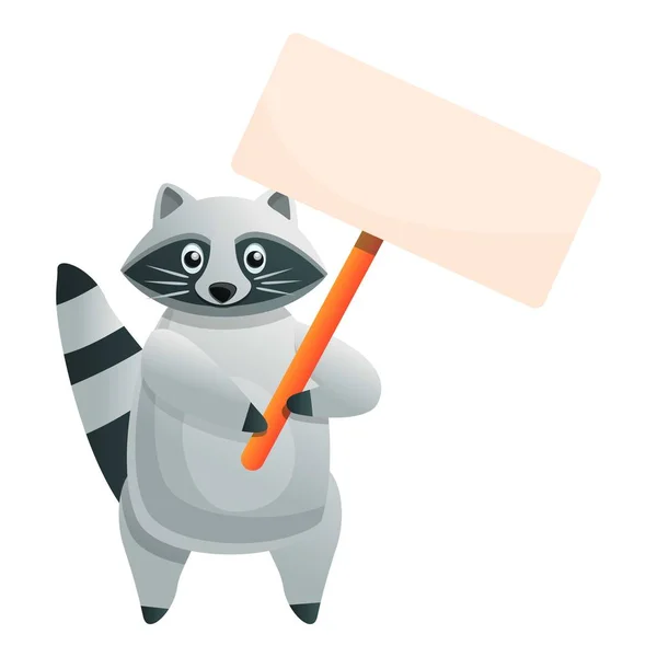 Raccoon protest ikon, tecknad stil — Stock vektor
