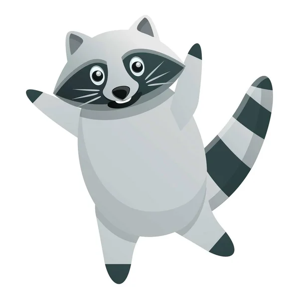 Happy Jump ikonę Raccoon, styl kreskówki — Wektor stockowy