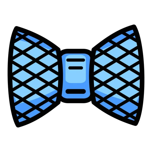 青い蝶ネクタイのアイコン、アウトラインスタイル — ストックベクタ