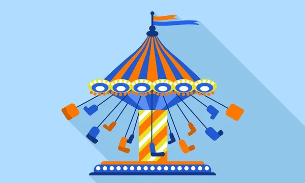 Kid carrousel icoon, platte stijl — Stockvector