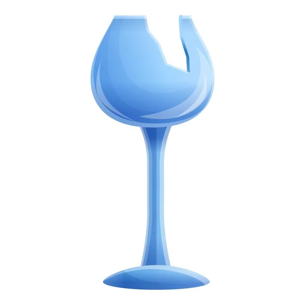 Icône en verre de vin cassé, style dessin animé — Image vectorielle