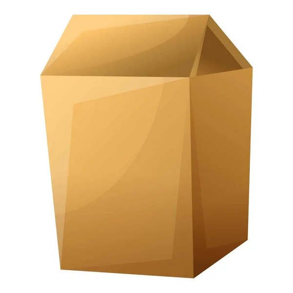 Carton garbage box icon, cartoon style — 스톡 벡터