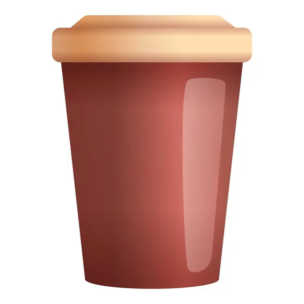 Basura taza de café icono, estilo de dibujos animados — Vector de stock