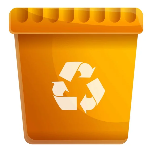 Paper recycle bin icon, cartoon style — 스톡 벡터