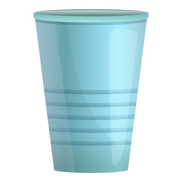Plastic glass icon, cartoon style — Stock Vector