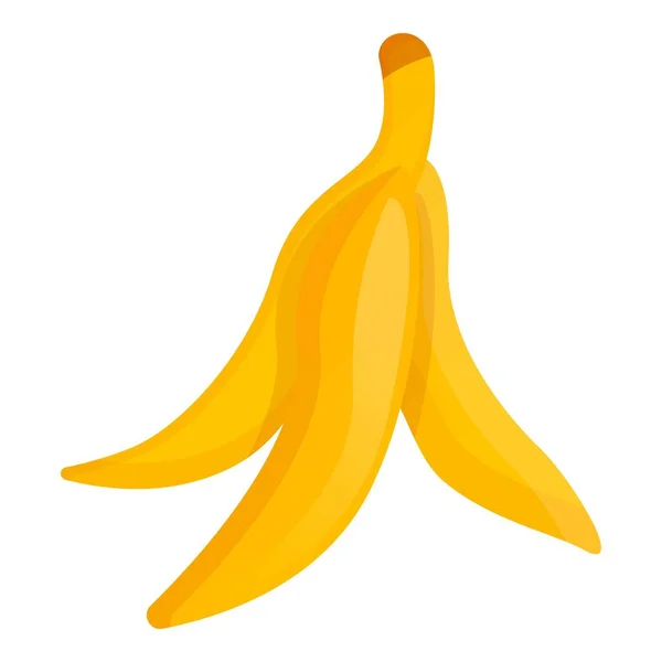 Banana garbage icon, cartoon style — Stock Vector
