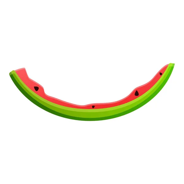 Ícone de peça de melancia comido, estilo dos desenhos animados —  Vetores de Stock