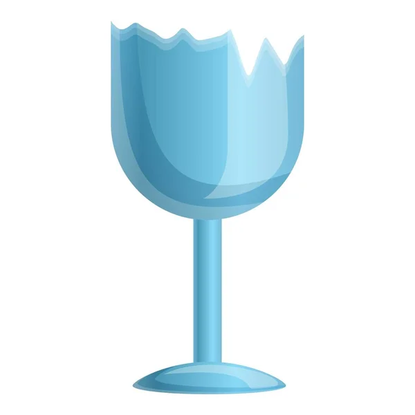 Icône en verre cassé, style dessin animé — Image vectorielle