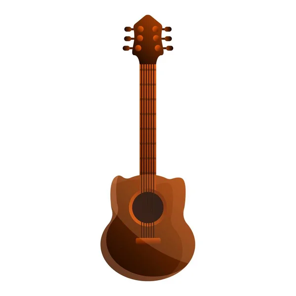 Drewniana ikona gitary akustycznej, styl kreskówki — Wektor stockowy